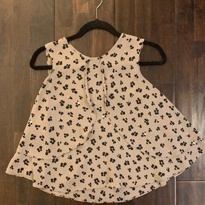 Zara Sleeveless Tan-Tone Blouse - Polka Dot Style